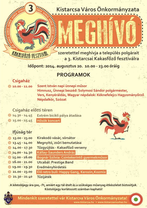 Kistarcsai Kakasfőző Fesztivál plakátok / 2014